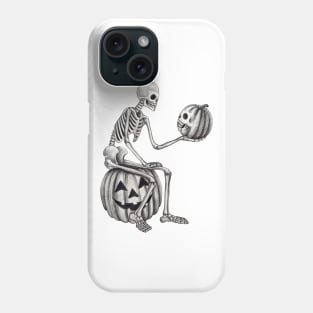 Skull pumpkin halloween. Phone Case