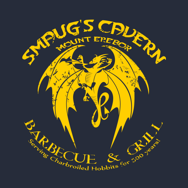 SMAUG'S CAVERN BARBECUE & GRILL VINTAGE VERSION by KARMADESIGNER T-SHIRT SHOP