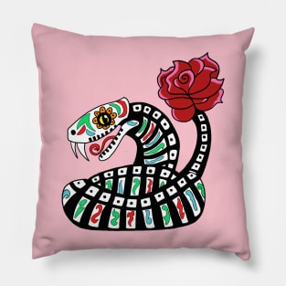 Dia de los Muertos Snake Pillow