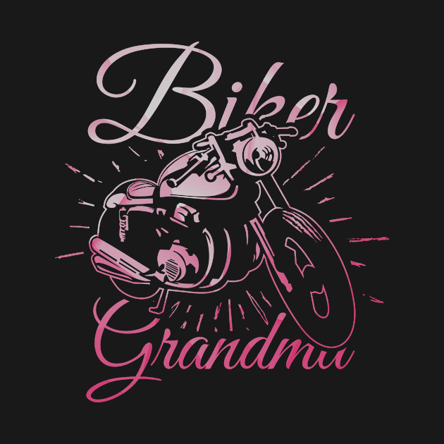 Biker Grandma - Motorcyclist Grandma Grandmother by Anfrato