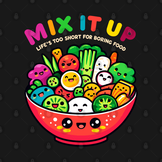 Happy Veggies Salad Bowl - Cute Kawaii Vegetarian by Kicosh