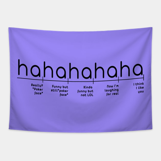 Levels of Haha Funny - Sarcastic Porker face - LOL to I think I like you Tapestry by RedCrunch