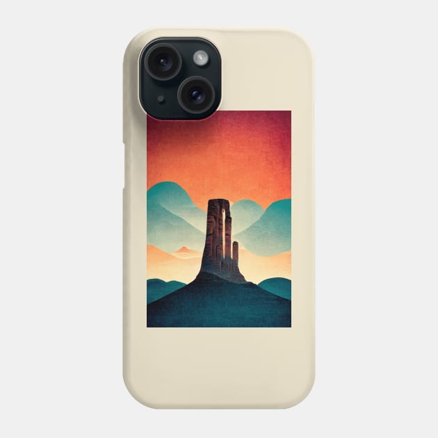 Monument Valley Phone Case by Retro Travel Design