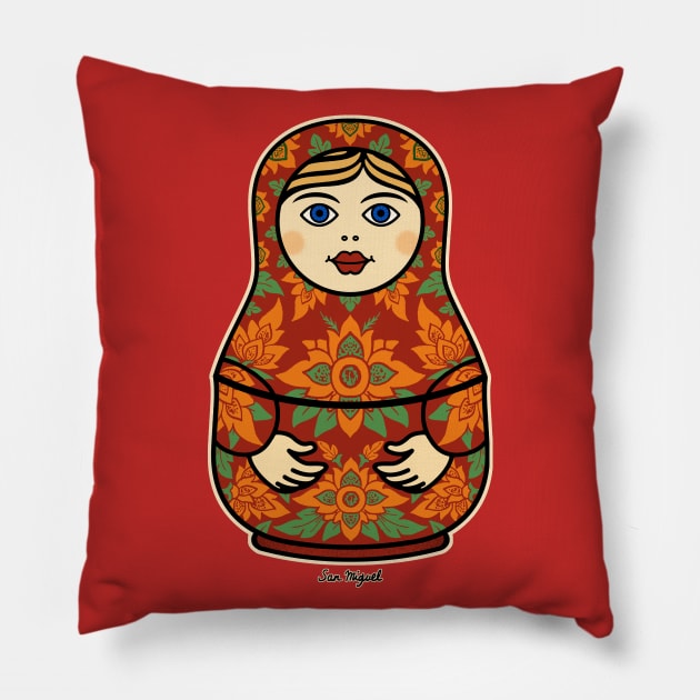 MATRYOSHKA DOLL MAN by San Miguel Pillow by boozecruisecrew