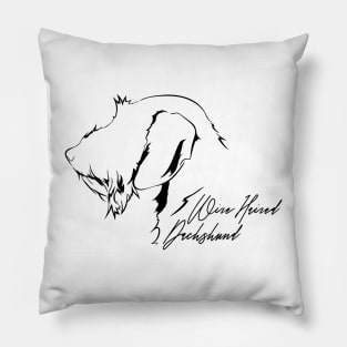 Wire Haired Dachshund Cute Wiener Dog Pillow