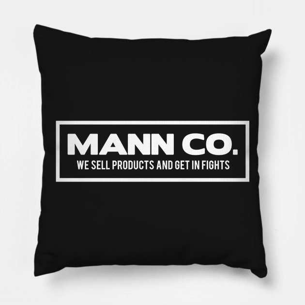 Mann Co. (WHITE) Pillow by The_RealPapaJohn