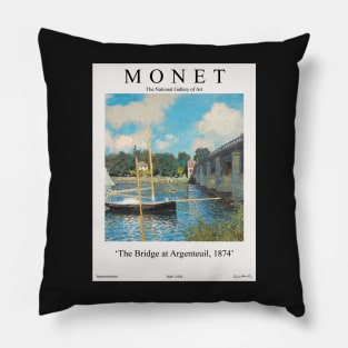 Claude Monet The Bridge at Argenteuil Exhibition Wall Art Pillow