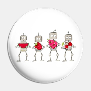 Watermelon Strawberry DragonFruit Cherry Bots Pin