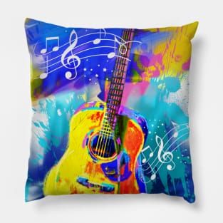 Hand Painted Music Guitar Pillow