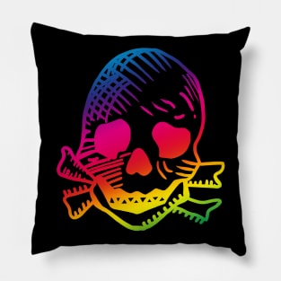 Keith Flint Skull tattoo with pride. Feel the rainbow. Pillow