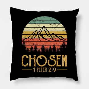 Vintage Christian Chosen Bible Verse Pillow