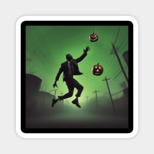 Michael Jordan Highest Jumps catch halloween pumpkins Magnet