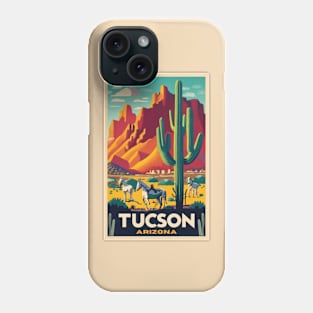 A Vintage Travel Art of Tucson - Arizona - US Phone Case