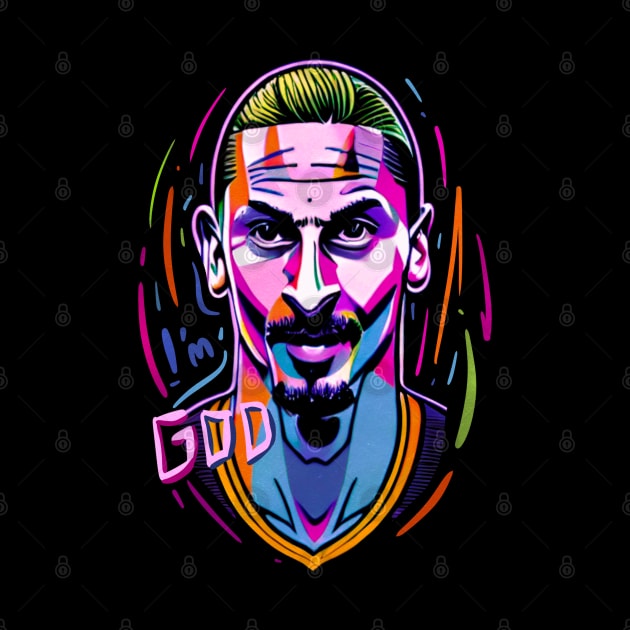 Zlatan the GOD popart caricature by BAJAJU