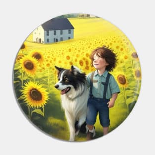 child hanging out with a dog. Pin