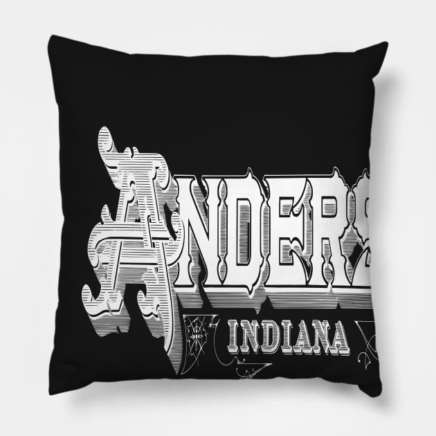 Vintage Anderson, IN Pillow by DonDota