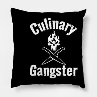 Culinary Gangster - Chef Knives & Flaming Skull Pillow