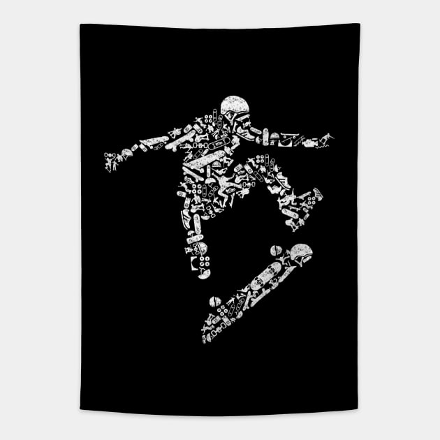 Kickflip Skater Tapestry by Art-Man