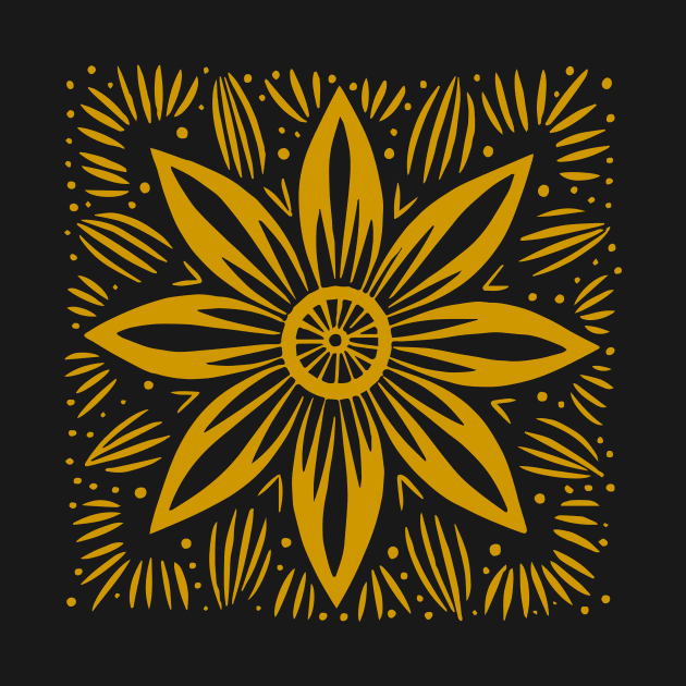 Lino Cut Flower by n23tees