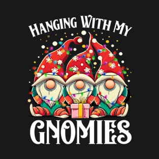 Funny Christmas Gnome Hanging With My Gnomies Family Pajamas T-Shirt