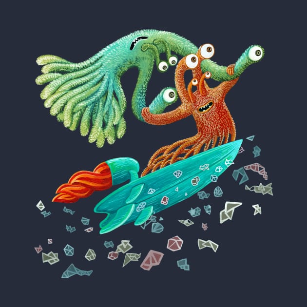 Surfing Monsters by ruta13art