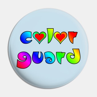 Colorful Color Guard Hearts Pin