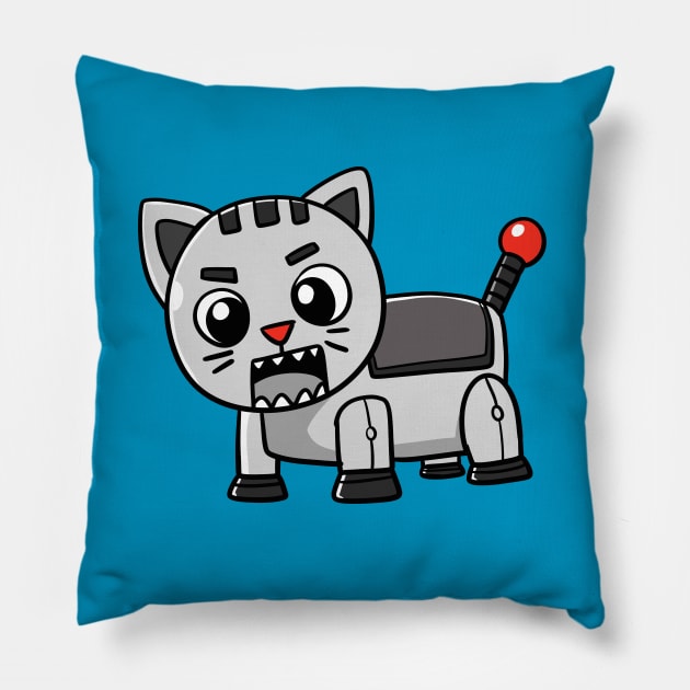 Robot Cat Pillow by WildSloths