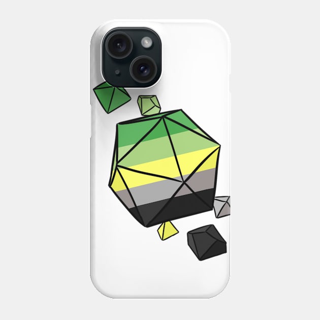 Aro Pride Flag Dice Phone Case by Blizardstar