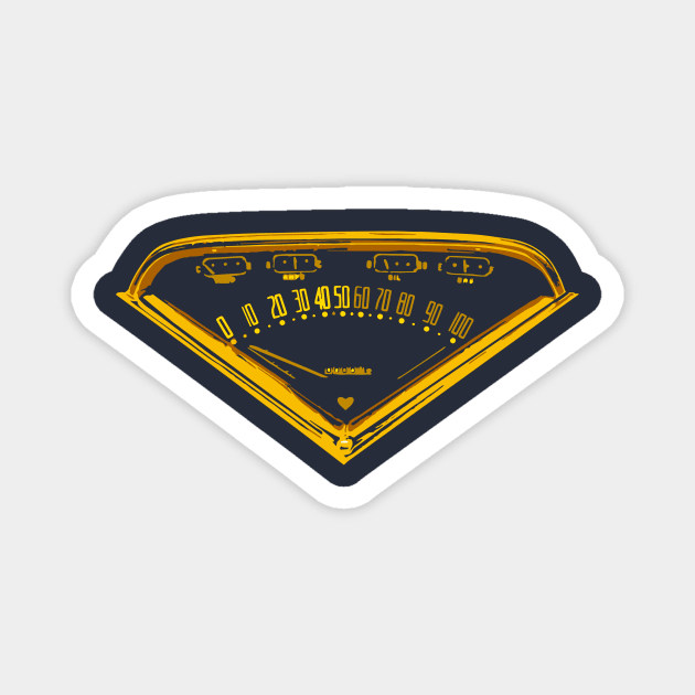 Gold 1950s Speedometer Magnet by Throwzack