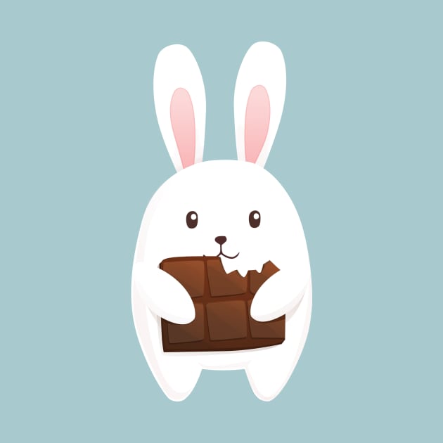 Little cute bunny with chocolate by Olya Yatsenko