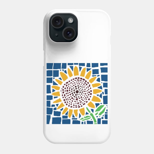 Mosaic Sun Flower Phone Case by ellenhenryart