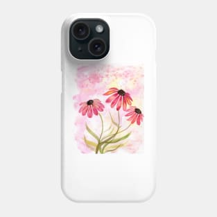 Coneflower Watercolor Illustration Phone Case