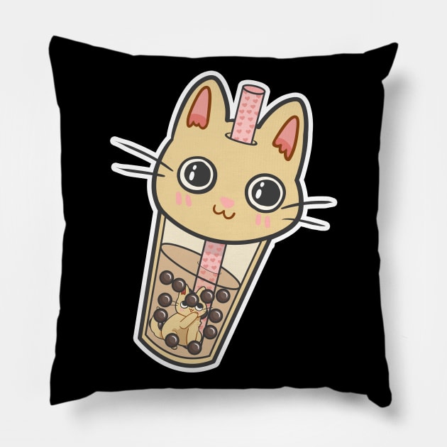 BobaCat Pillow by X-TrashPanda