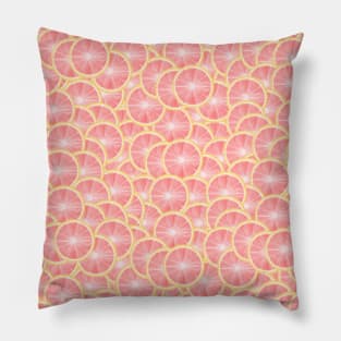 All Over Pink Grapefruit Citrus Slice Pattern Pillow