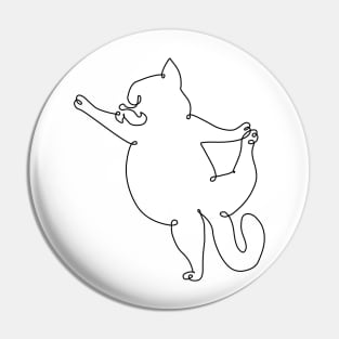 One Line Persian Cat Dancer Pose Pin