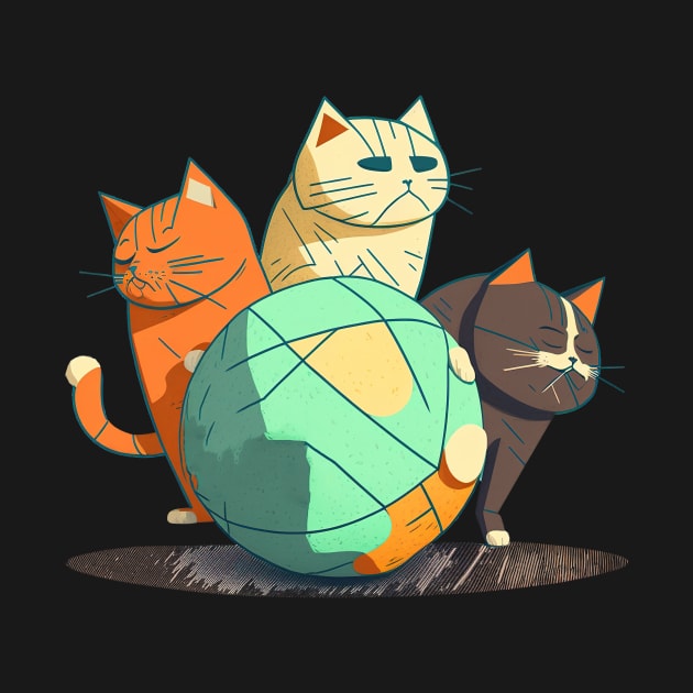 3 Cats and a Ball by i2studio