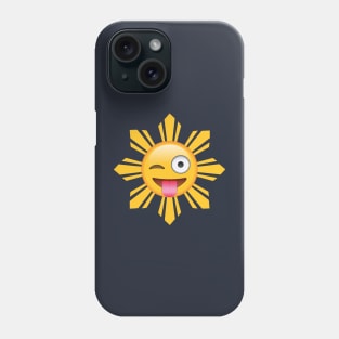 Philippines Sun Tongue Out Wink Emoji Phone Case