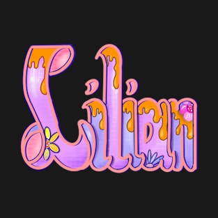 Lilian with golden drips Girls and womens Personalized Custom name Lilian T-Shirt