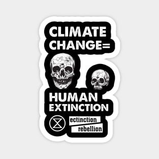 extinction rebellion climate change skull art Magnet