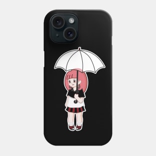 Cute girl with umbrella Phone Case