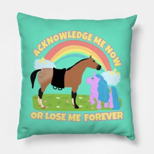 Acknowledge me now or lose me forever Pillow