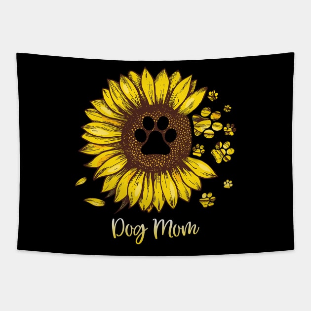 Puppy Paw Shirts for Women Casual Summer Sunflower Graphic Tees