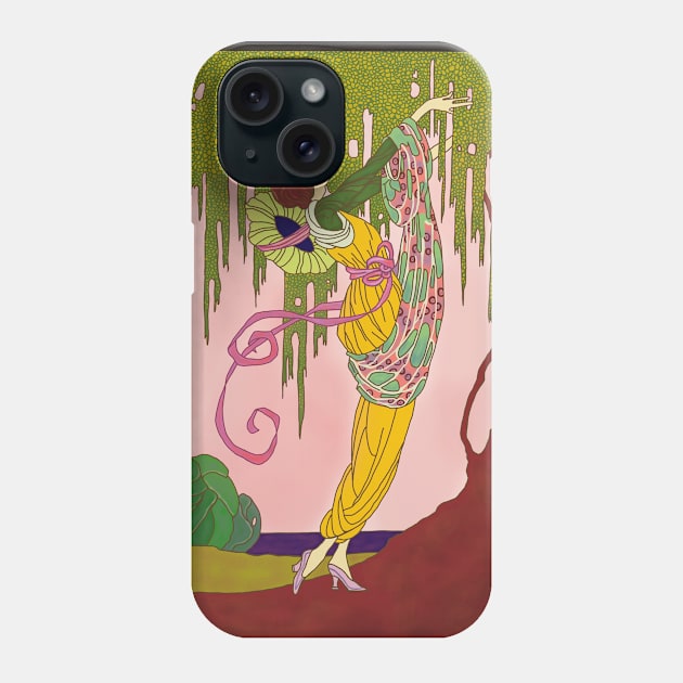 Art Nouveau Lady (on black) Phone Case by Soth Studio