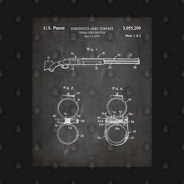 Remington Shotgun Patent - Police Officer Law Enforcement Art - Black Chalkboard by patentpress