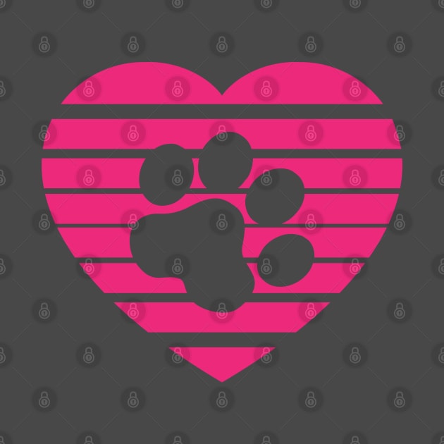 Cat Paw Heart Valentine - Magenta by skauff