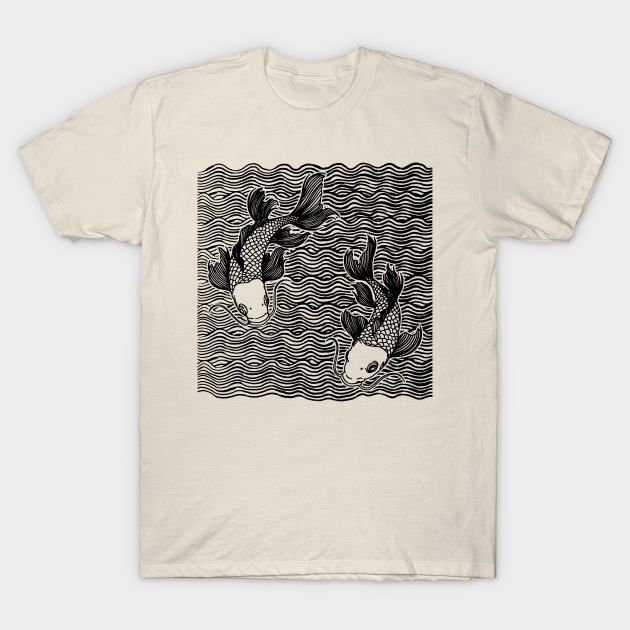 Double Koi Fish Great wave Tattoo - Koi Tattoo - T-Shirt | TeePublic Double Koi Fish Great wave Tattoo - Koi Tattoo - T-Shirt | TeePublic