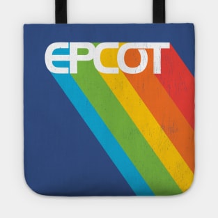 EPCOT vintage style retro rainbow fan art by Kelly Design Company Tote