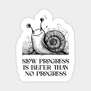 slow progress, snail, african giant snail, cute snail, land snail, snail vibe Magnet