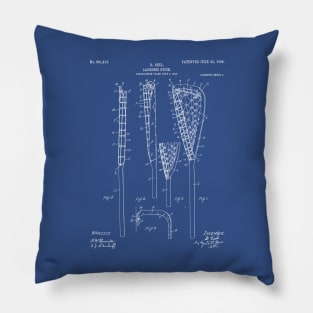 Lacrosse Stick Patent - Lacrosse Player Art - Blueprint Pillow