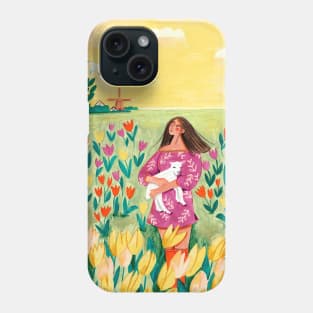 Spring woman easter tulip travel Phone Case